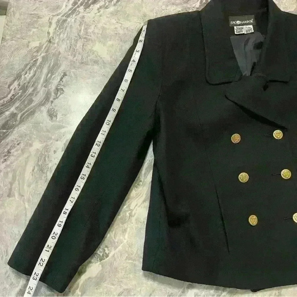 Sag Harbor Blazer Jacket Women’s Size 12 Wool Black Double Breasted Vintage - Picture 7 of 8